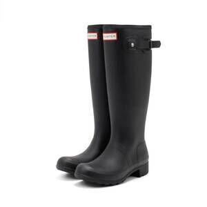 NEW HUNTER women's original tall back adjustable rain boots in black